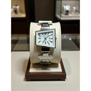 Geneva White Dial Asymmetrical Square Watch Silver Minimalist NWOT